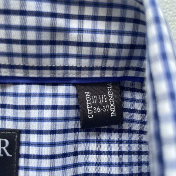 Proper Shirting Mens Contemporary Fit Shirt 2 Ply Plaid Long Sleeve 17.5 36-37 - Picture 4 of 10